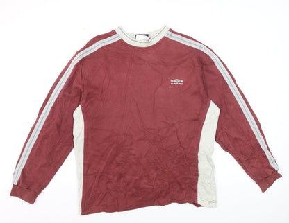 Umbro Men's Red Crew Neck Long Sleeve Pullover Sweatshirt M