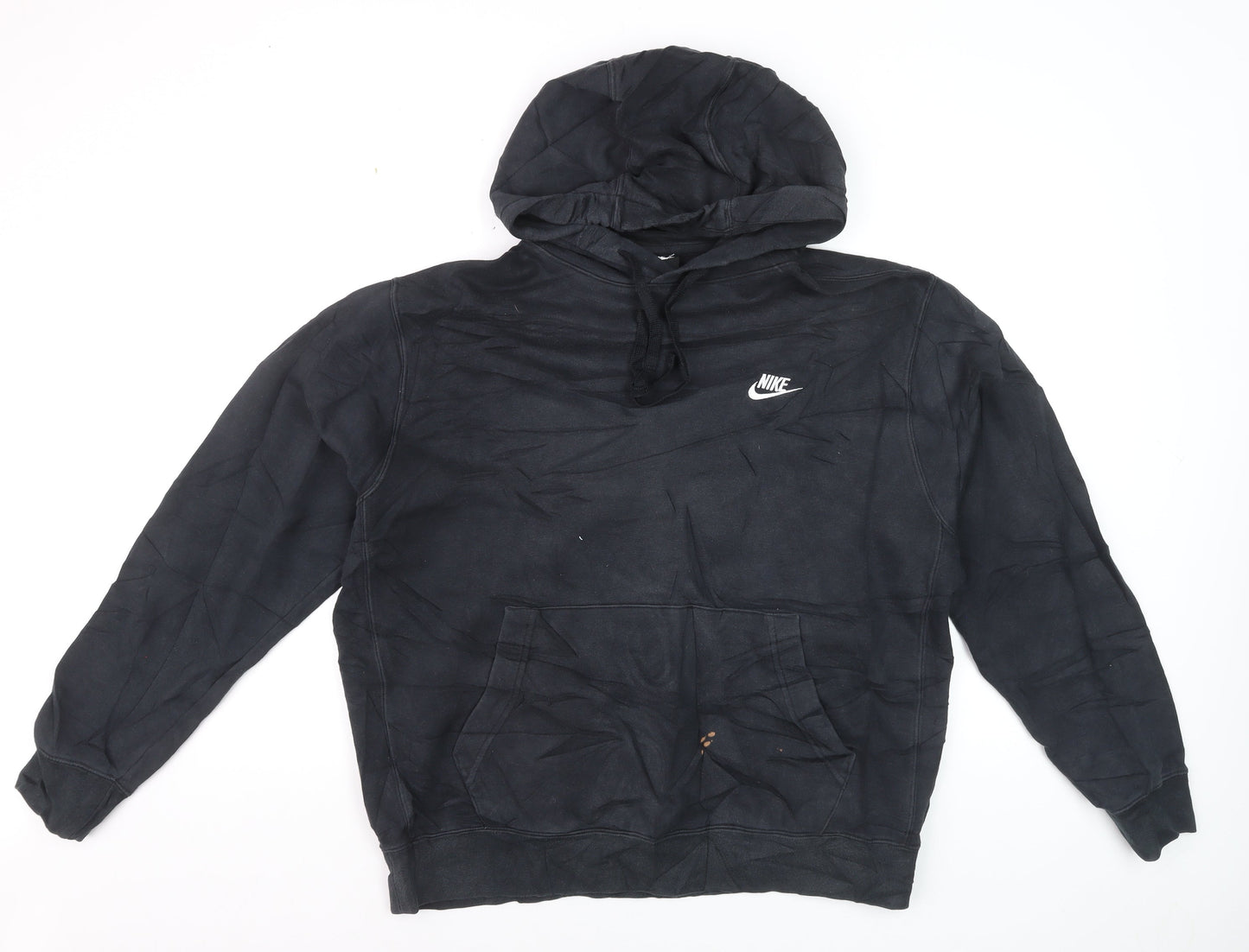Nike Men's Black Pullover Hoodie L Logo Fleece Sweatshirt