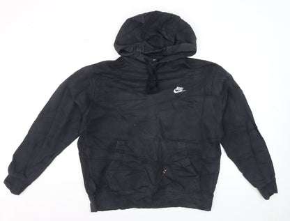 Nike Men's Black Pullover Hoodie L Logo Fleece Sweatshirt