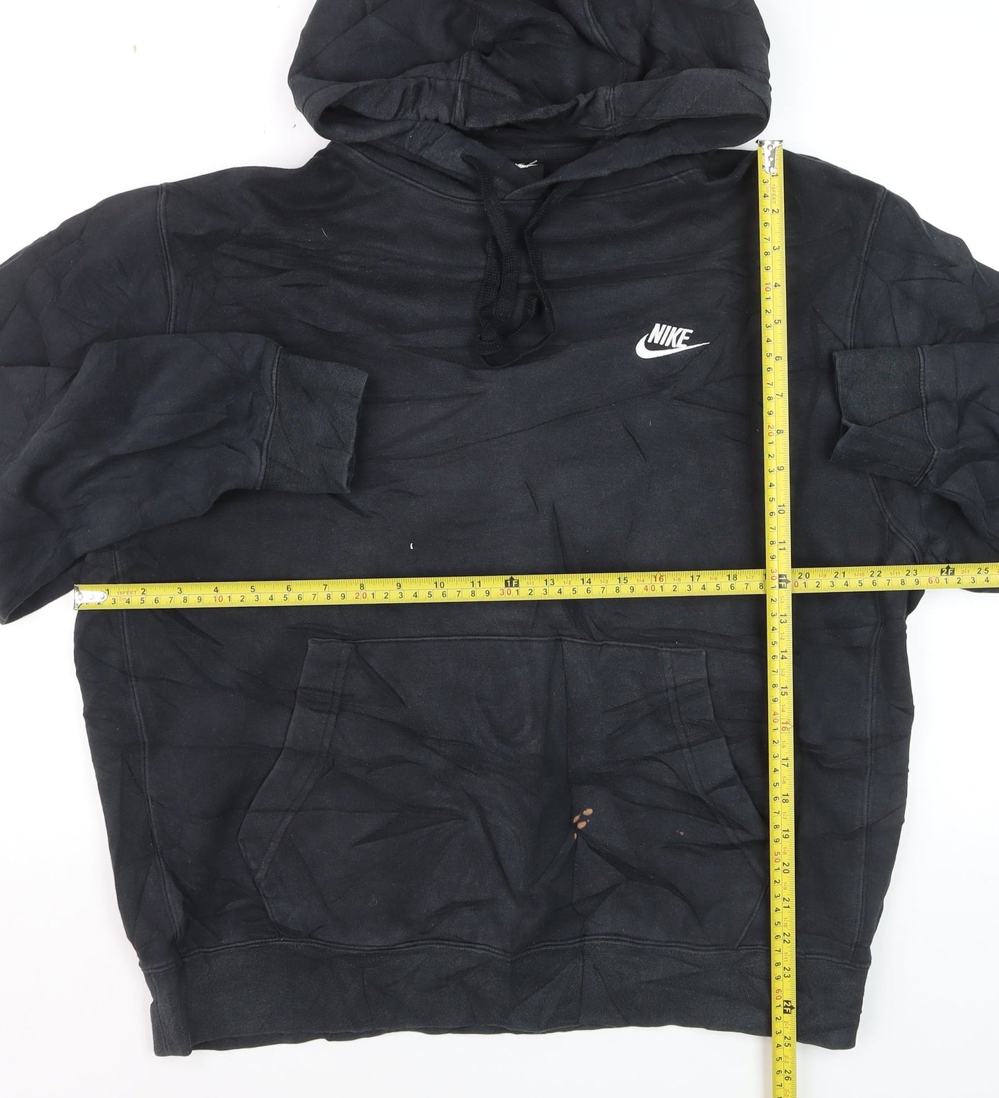 Nike Men's Black Pullover Hoodie L Logo Fleece Sweatshirt