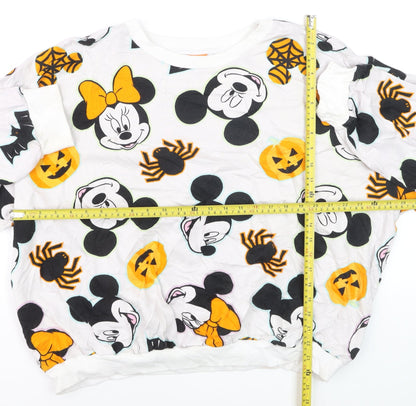 Disney at George Women's White Halloween Mickey & Minnie Sweatshirt 2XL