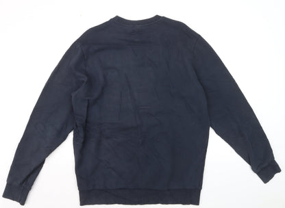 Diesel Mens Blue Crew Neck Logo Pullover Sweatshirt Size L