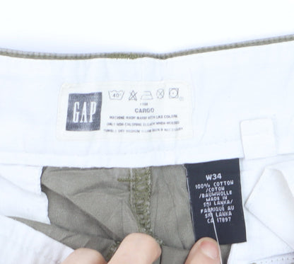 GAP Men’s Beige Cargo Shorts Size 34 Regular Cotton Belted