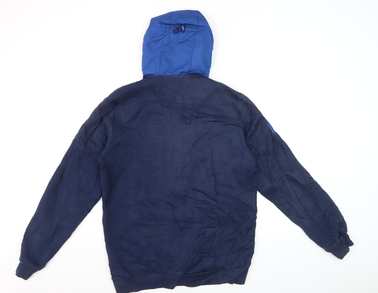 Adidas Men's Blue Hooded Track Jacket M Colourblock Full Zip Retro Sportswear