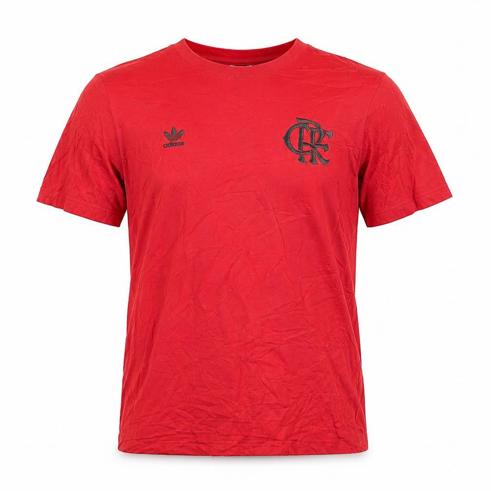 Front view of Adidas Men’s Red Short Sleeve Sports T-Shirt, size M