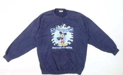 Walt Disney World Men's Blue Mickey Mouse Graphic Sweatshirt L