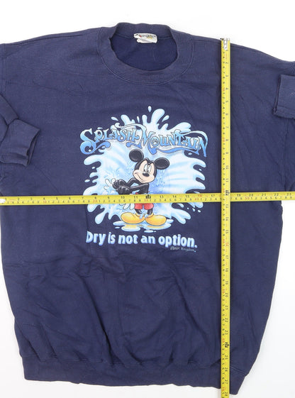 Walt Disney World Men's Blue Mickey Mouse Graphic Sweatshirt L