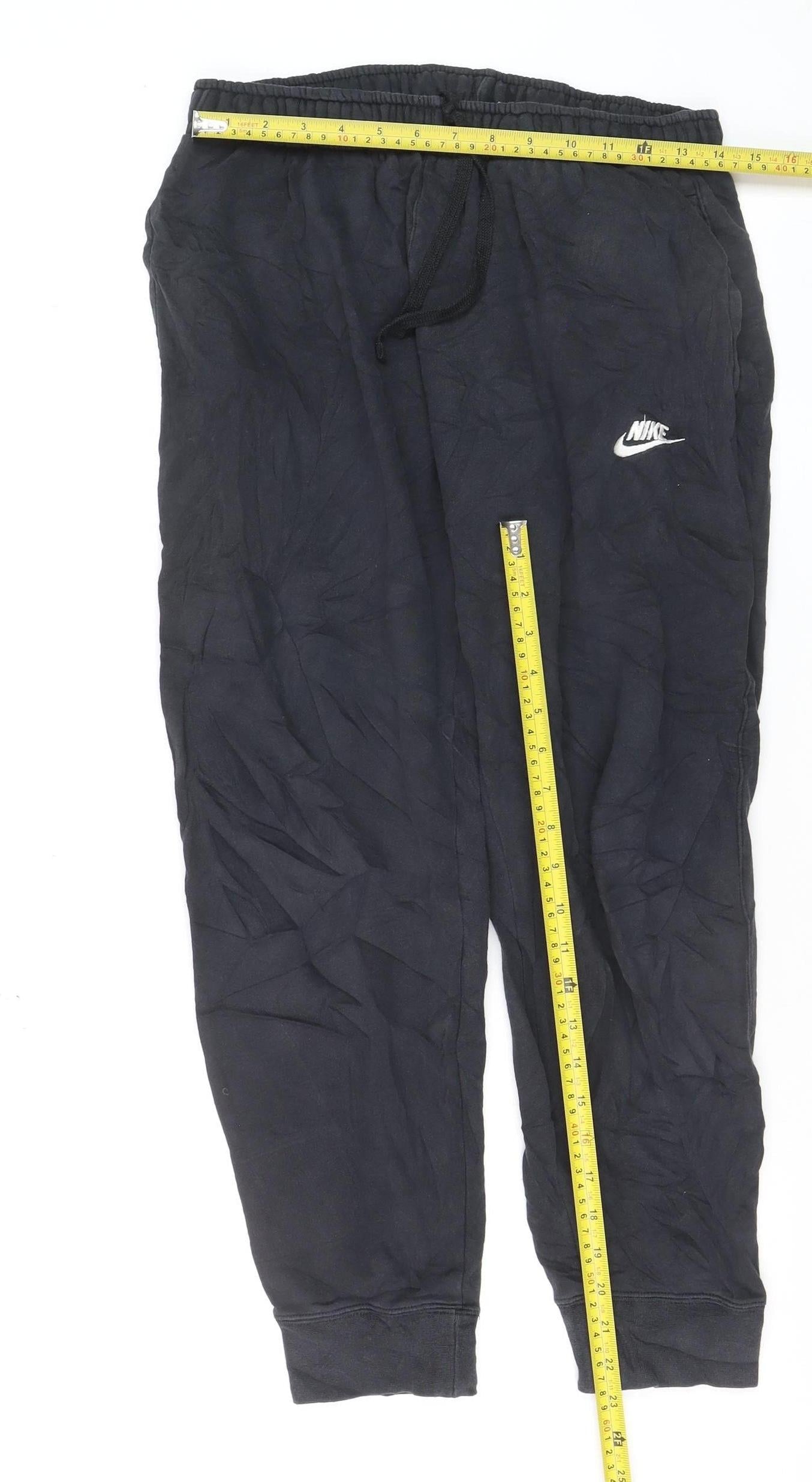 Nike Men's Black Fleece Jogger Trousers Size M Regular Fit