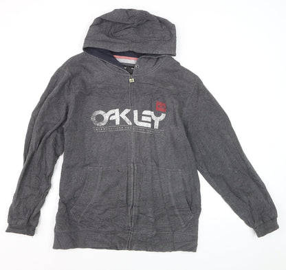 Oakley Men's Grey Full Zip Hoodie Regular Fit Size M