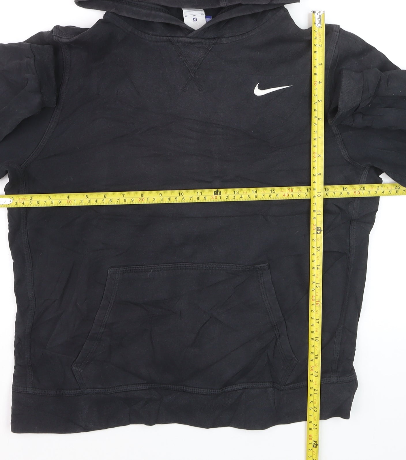 Nike Teens Black Pullover Hoodie XL Logo Fleece Sweatshirt