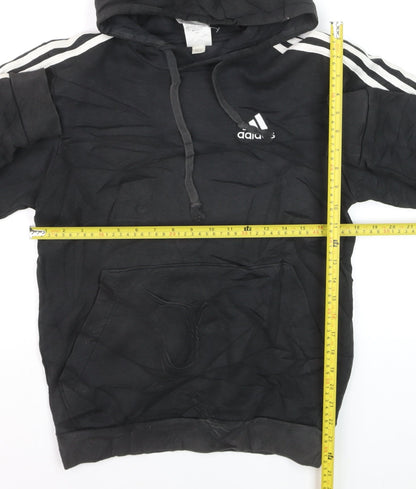 Adidas Men’s Black Pullover Hoodie Size S Sports Logo Fleece
