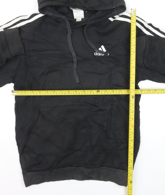 Adidas Men’s Black Pullover Hoodie Size S Sports Logo Fleece
