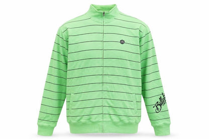 Billabong Men's Green Striped Full Zip Sweatshirt L