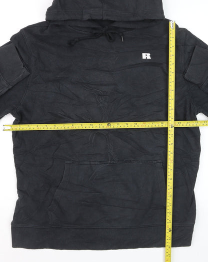 Russell Athletic Men's Black XL Pullover Hoodie with Logo Pocket