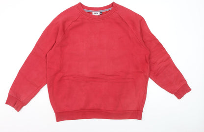 FILA Men's Red Crew Neck Pullover Sweatshirt Size L Regular Fit