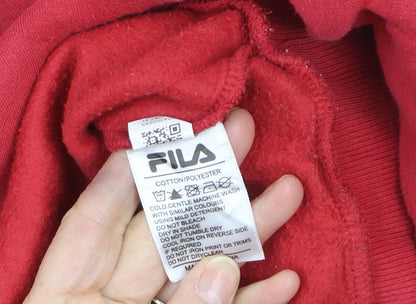 FILA Men's Red Crew Neck Pullover Sweatshirt Size L Regular Fit