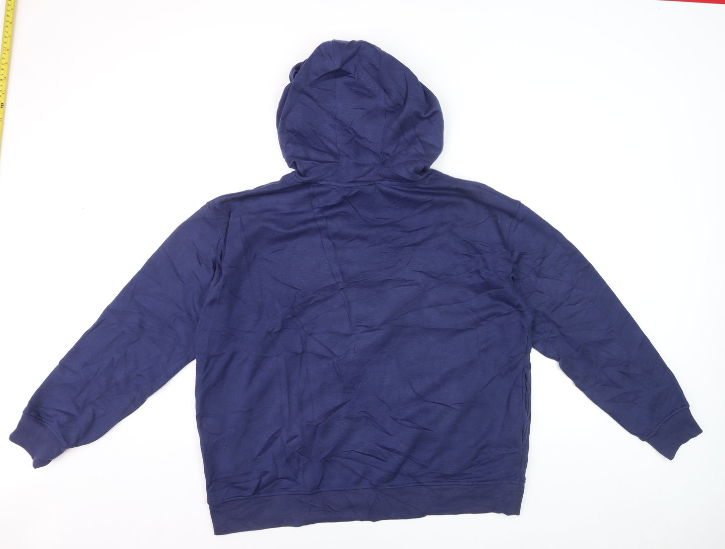 Disney Men's Blue Stitch Pullover Hoodie L Graphic Print