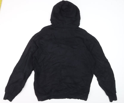 DC Mens Black XL Full Zip Hoodie Hooded Sweatshirt Logo Fleece