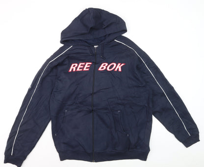 Reebok Men's Blue XL Full Zip Hoodie Sweatshirt Sportswear