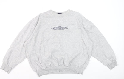 Umbro Men's Grey XL Crew Neck Pullover Sports Sweatshirt