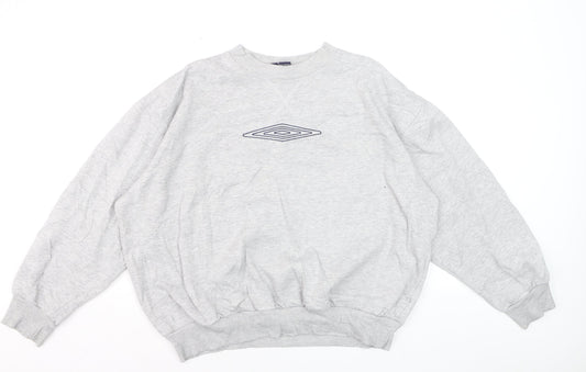 Umbro Men's Grey XL Crew Neck Pullover Sports Sweatshirt