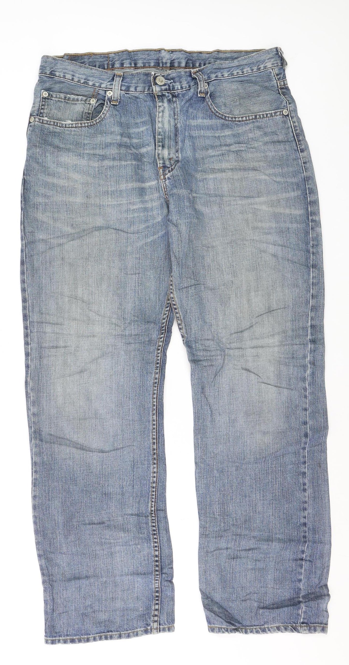 Levi Strauss Men's Blue 34W 30L Straight Fit Denim Jeans
