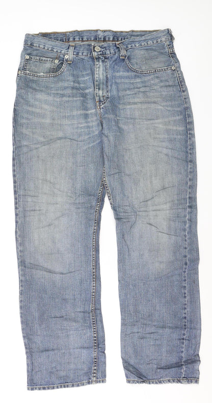 Levi Strauss Men's Blue 34W 30L Straight Fit Denim Jeans