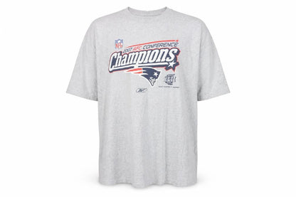 Reebok Men's Grey NFL Patriots Champions T-Shirt Size XL
