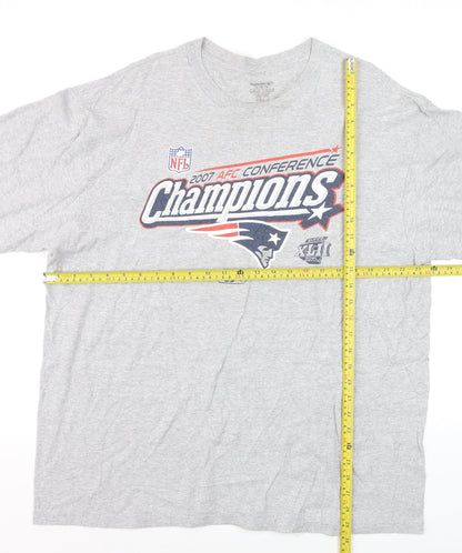 Reebok Men's Grey NFL Patriots Champions T-Shirt Size XL
