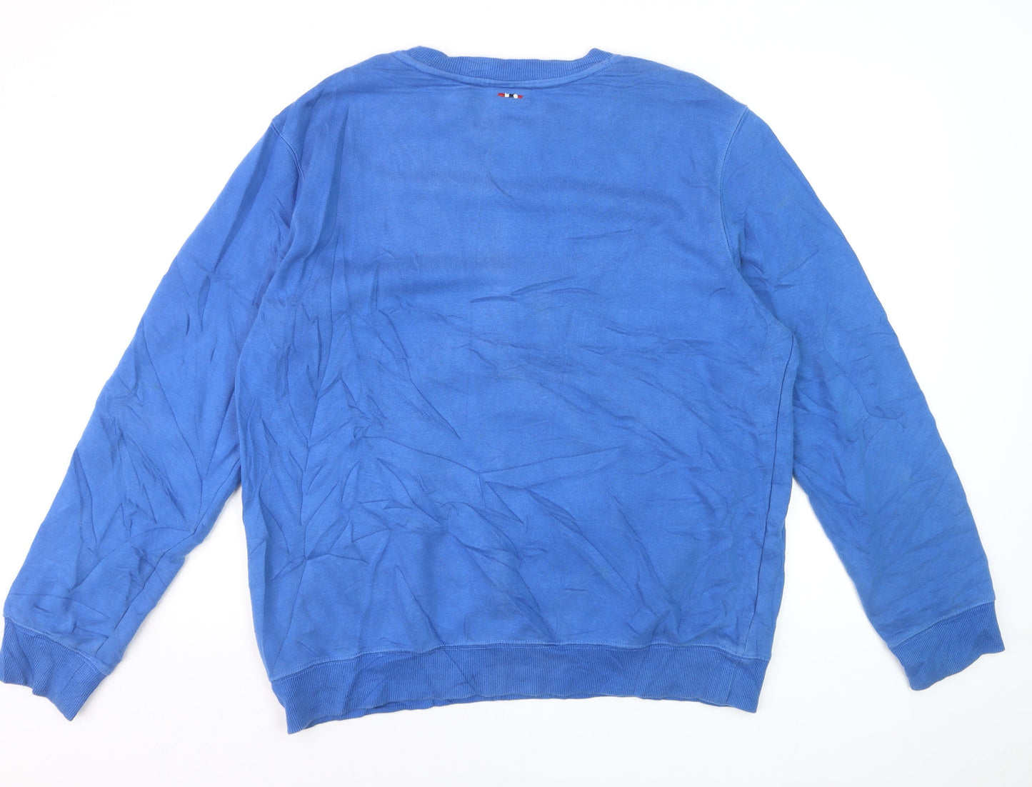 Napapijri Men's Blue XL Pullover Sweatshirt Crew Neck Logo Top