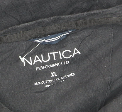 Nautica Men's Black XL Performance Crew Neck T-Shirt