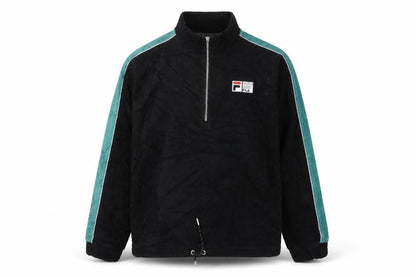 Fila Men’s Black XL Corduroy 1/2 Zip Track Jacket Retro 90s Style