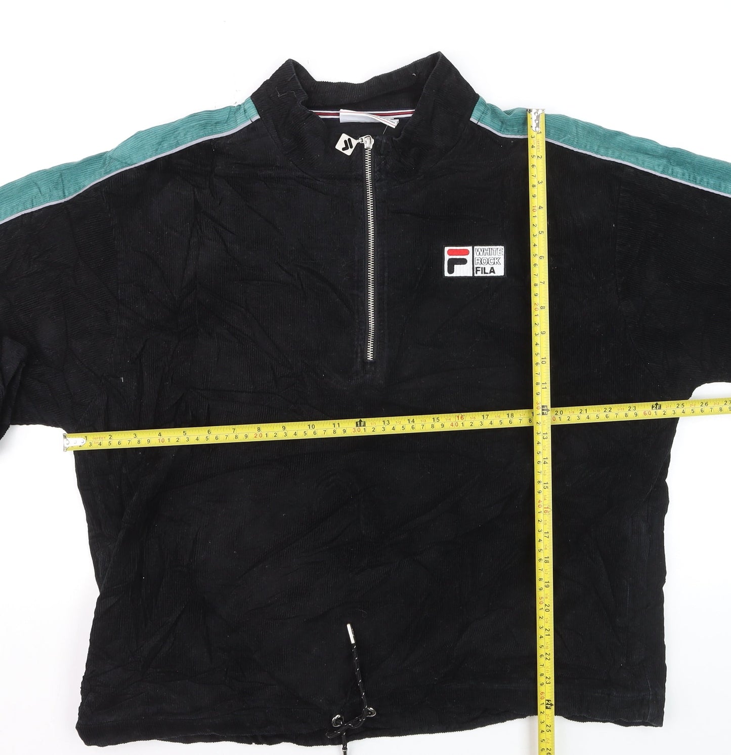 Fila Men’s Black XL Corduroy 1/2 Zip Track Jacket Retro 90s Style