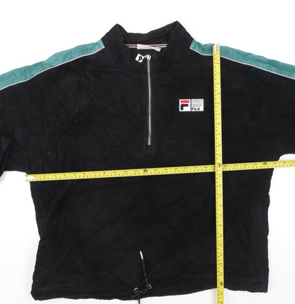 Fila Men’s Black XL Corduroy 1/2 Zip Track Jacket Retro 90s Style