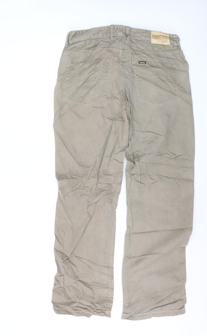Lee Riders Men's Beige Slim Fit Chino Trousers W34 L34