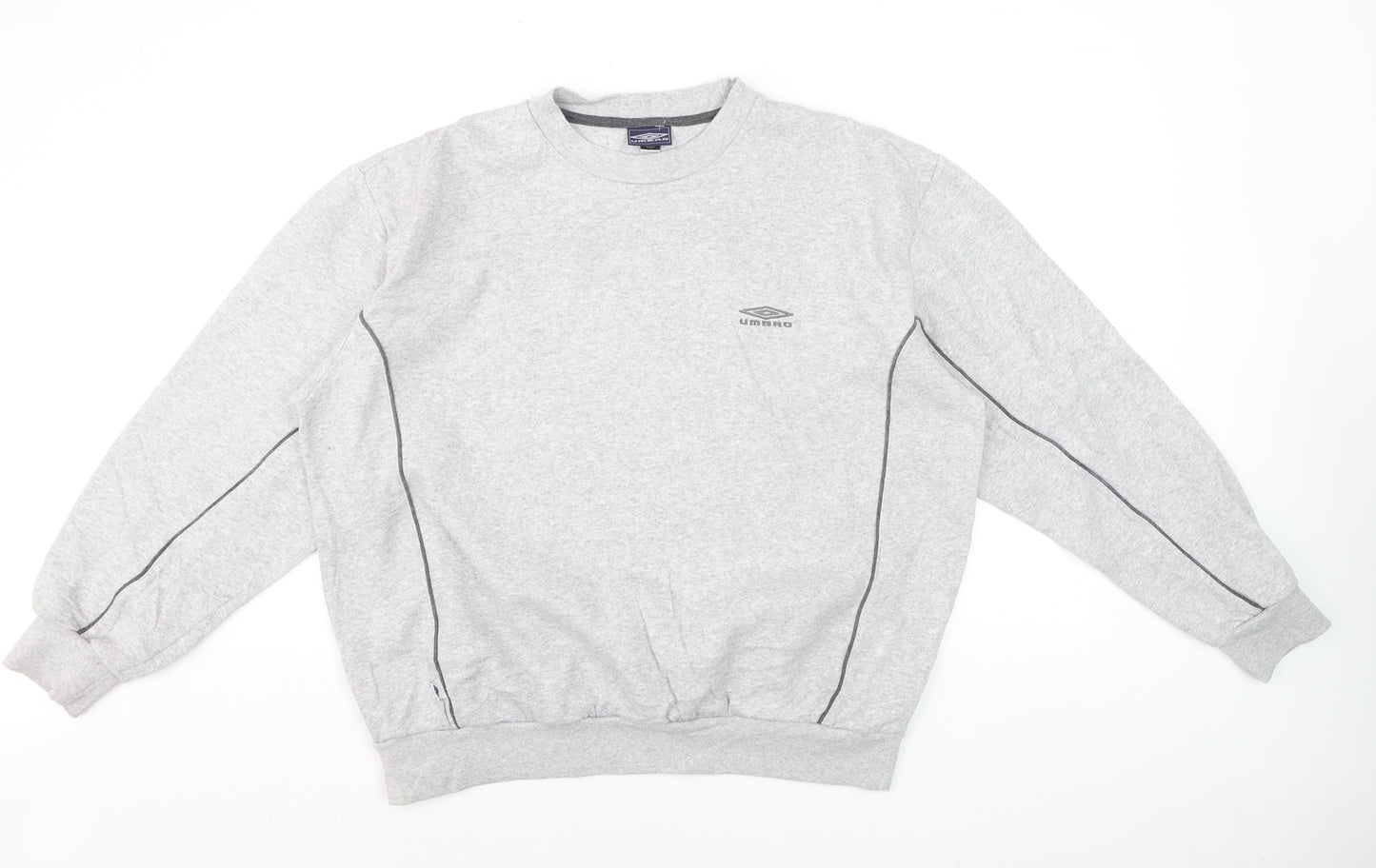 Umbro Men's Grey Pullover Sweatshirt L Crew Neck Sportswear