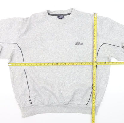 Umbro Men's Grey Pullover Sweatshirt L Crew Neck Sportswear