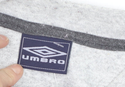 Umbro Men's Grey Pullover Sweatshirt L Crew Neck Sportswear