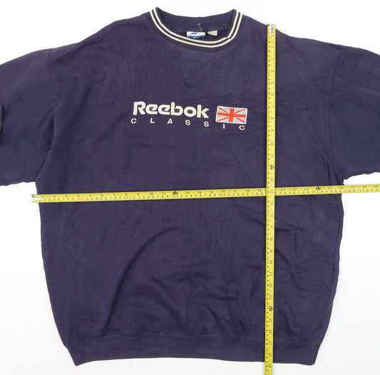 Reebok Classic Men's Blue XL Pullover Sweatshirt Crew Neck Fleece