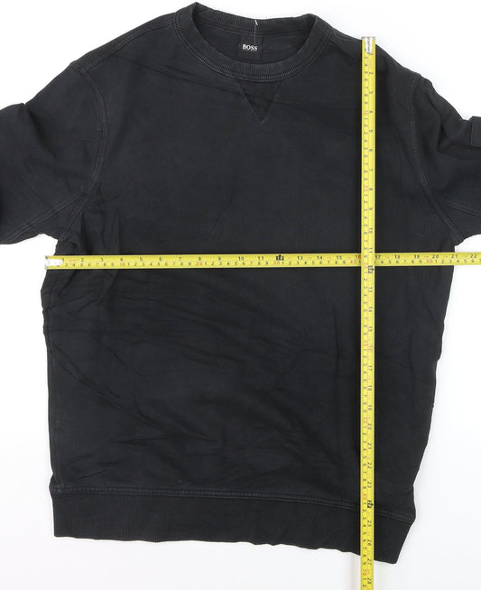 Hugo Boss Men's Black Crew Neck Pullover Sweatshirt M
