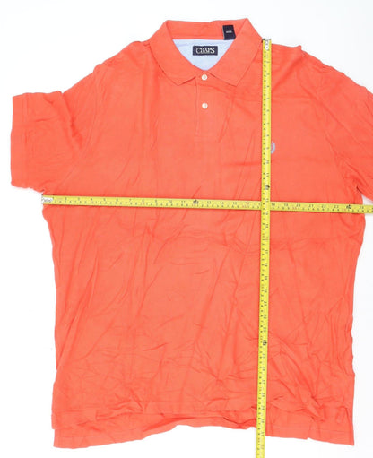 Chaps Mens Orange XL Regular Fit Short Sleeve Cotton Polo Shirt