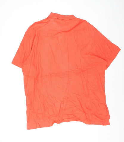 Chaps Mens Orange XL Regular Fit Short Sleeve Cotton Polo Shirt