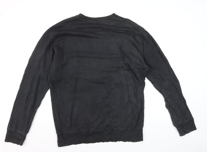 Reebok Men's Black Logo Crew Neck Pullover Sweatshirt L