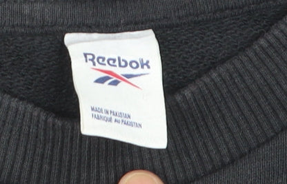 Reebok Men's Black Logo Crew Neck Pullover Sweatshirt L