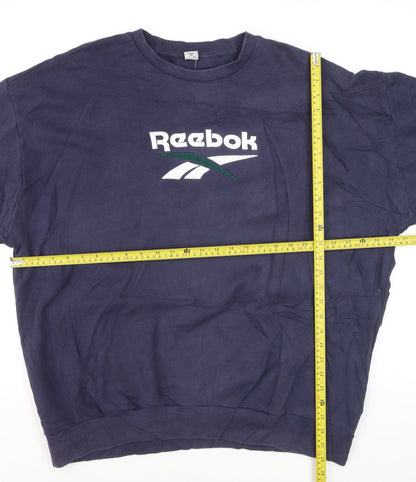 Reebok Men's Blue XL Pullover Crew Neck Cotton Sweatshirt