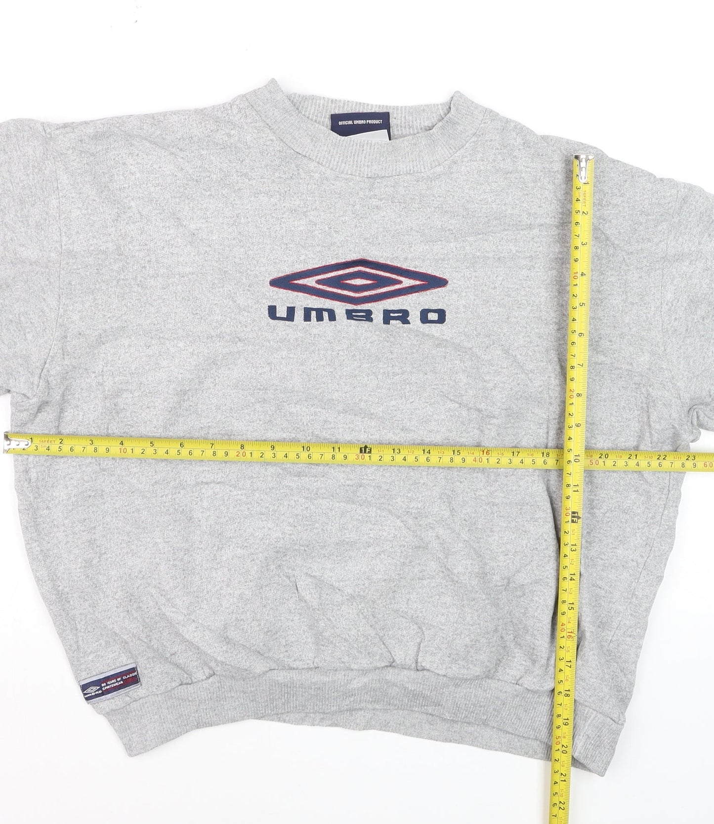 Umbro Boys Grey Crew Neck Logo Pullover Sweatshirt M