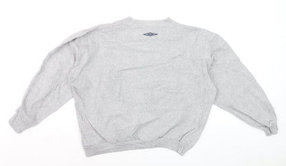 Umbro Boys Grey Crew Neck Logo Pullover Sweatshirt M