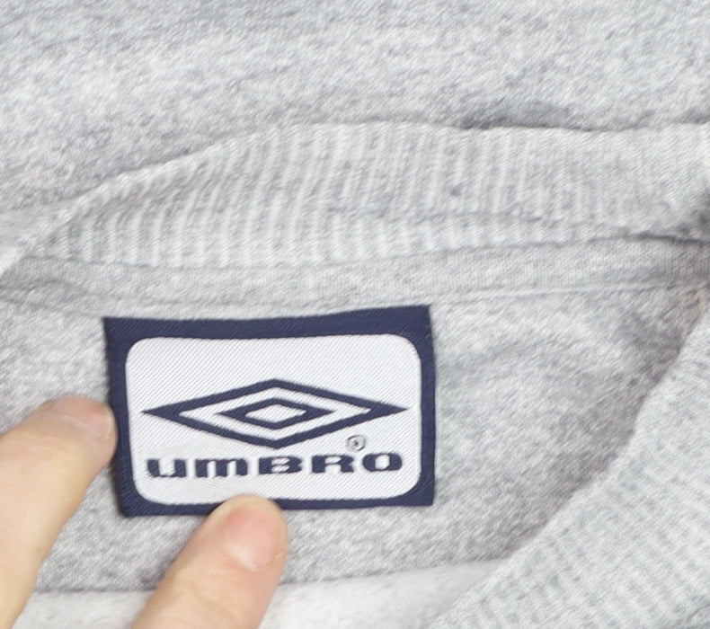 Umbro Boys Grey Crew Neck Logo Pullover Sweatshirt M