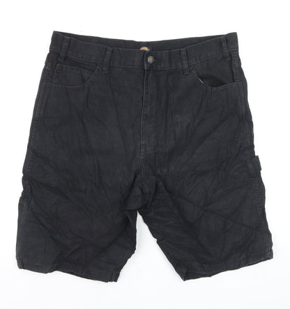 Dickies Men's Black Cotton Cargo Work Shorts Size 34 Regular Fit