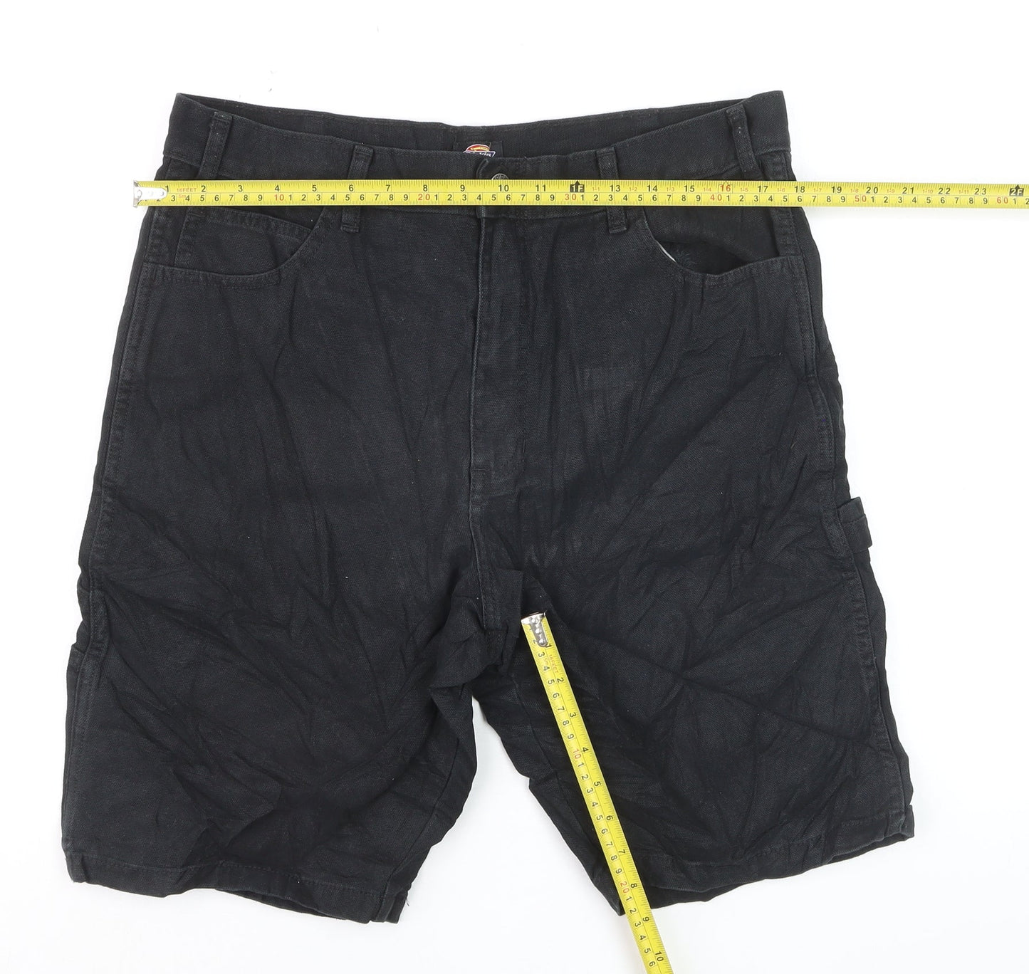Dickies Men's Black Cotton Cargo Work Shorts Size 34 Regular Fit